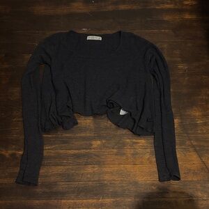 Abercrombie & Fitch Black Long Sleeve Crop Top